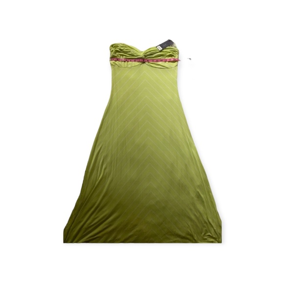 JENNIFER LOPEZ Lime Green with White Stripe Maxi Dress L NWT - Picture 7 of 10